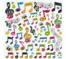 FLORAL NOTES AND CLEFS STICKERS  NOTAS FLORALES