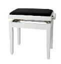 BANQUETA  BLANCA TAPIZ NEGRO