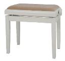 BANQUETA BLANCO BRILLO ASIENTO BEIGE