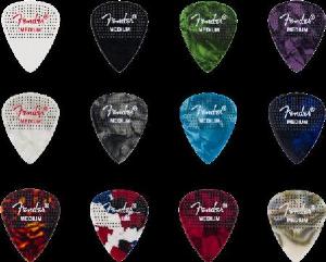 FENDER CELULOIDE CON PUNTOS MEDIUM 351 12 PACK PUA