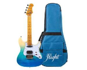 FLIGHT ROCK PATHFINDER ELECTRIC TRANS BLUE UKELELE TENOR