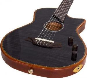 BROMO HIBRIDA CLASICA AMPLIFICADA BROMO SERIE FUSION CRAFT TRANS BLACK GUITARRA ESPAÑOLA