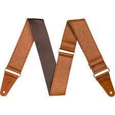 FENDER CORREA ELECT 2" TOOLED LEATHER BRN