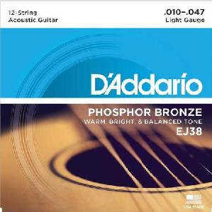 DADDARIO EJ-38 (010-047) 12 CUERDAS JUEGO ACUSTICA