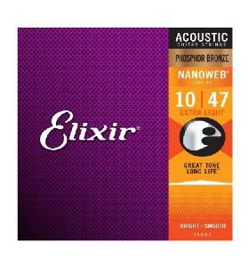 ELIXIR NANOWEB PHOSPHOR BRONZE 10-47 JUEGO ACUST