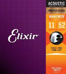 ELIXIR NANOWEB PHOSPHOR BRONZE 11-52 JUEGO ACUST