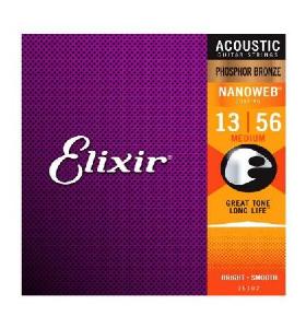 ELIXIR NANOWEB PHOSPHOR BRONZE 13-56 JUEGO ACUST