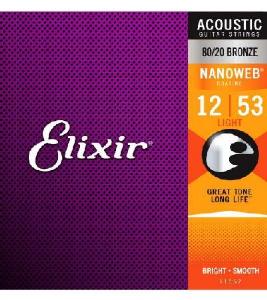 ELIXIR NANOWEB BRONZE 80/20 12-53 JUEGO ACUST