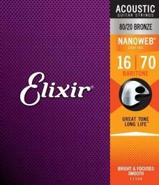 ELIXIR NANOWEB 80/20 BRONZE 16-70 BARITONE JUEGO ACUST