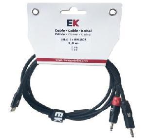 EK AUDIO USB-C MINIJACK MACHO X 2 MONO 1,8 M CABLE
