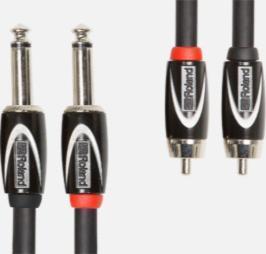 ROLAND RCC-5-2R28  2 RCA / 2 JACK MONO  1.5 MT CABLE AUDIO
