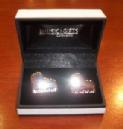 GEMELOS PLATEADOS PIANO CON ESTUCHE