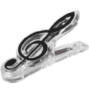 PINZA CLIP BLANCA / CLAVE DE SOL NEGRA