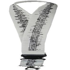 CINTA CUELLO NEGRA NOTAS BLANCAS
