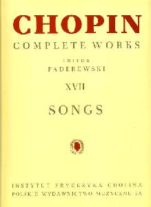 P CHOPIN SONGS (PADEREWSKI TOMO XVII)