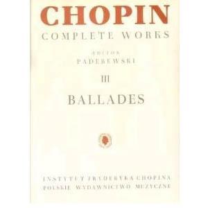 P CHOPIN BALADAS (PADEREWSKI TOMO III)