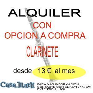 ALQUILER CLARINETE CON OPCION A COMPRA