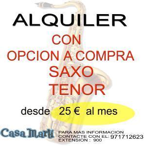 ALQUILER SAXOFON TENOR CON OPCION A COMPRA