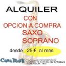 ALQUILER SAXOFON SOPRANO CON OPCION  A COMPRA