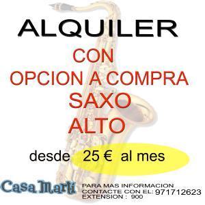 ALQUILER SAXOFON ALTO CON OPCION A COMPRA